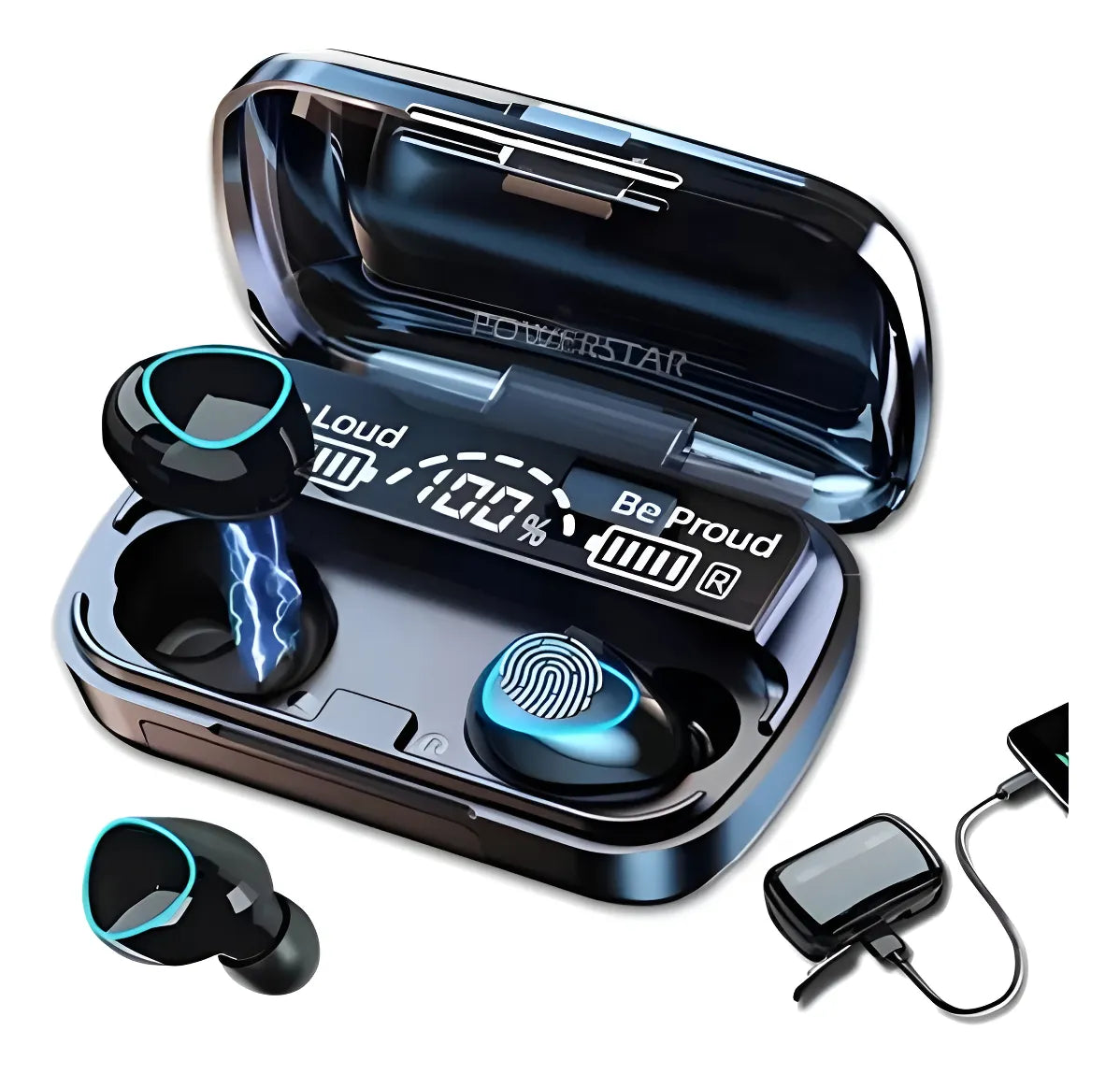 Audífonos M10 PowerBank Pro – Sonido 8D HD + ¡Carga tu celular de emergencia!